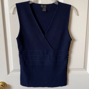 Evie Lt. Sweater Vest V-Neck Size L Navy Blue